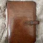 Vintage Coach Brown Leather Wallet notebook daily Planner 6   x 4 25   x 1 25   