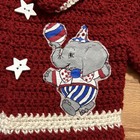 Vintage Hand Knit Baby Elephant Sweater 12 Months Cute Vtg Star Buttons