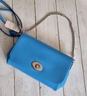 Nwt  Coach Crossgrain Azure Blue Leather Mini Ruby Crossbody Handbag