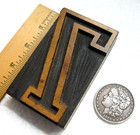 Vintage Letterpress Wood Type Large  Lucky Number 7   Wonderful Old Number 