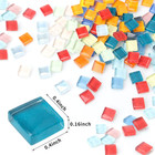 900 Pcs 2 2lb Glass Mosaic Tiles  18 Colors 10mm Mosaic Glass Pieces With Storag