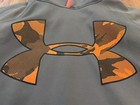 Under Armour Sweatshirt Boy s Medium Youth Storm Gray Orange Hoodie Holiday Gift