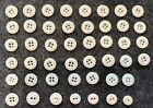 46 Antique Vintage White China Glass Mixed Buttons