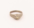 925 Sterling Silver  Vintage Antique Line Design Cz Ring Sz 6 5  Rg26581