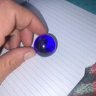 Blue Glass Marble W  Sparkly Inclusions - Machine Made Glass Style Marble