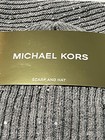 Michael Kors 2-piece Set Scarf   Hat Sequin Embellished Mk Logo Gray Gift Set