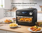 15l Digital Air Fryer Oven   Convection Countertop Cooker   1500w Black