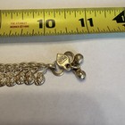 Vintage Kk Stamped Tribal Silver-tone Charm Anklet 11 Inch