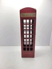 London Telephone Booth Wine Bottle Holder Wooden Red Phone Box Decor Uk Style