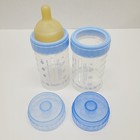 Vtg Playtex Drop-ins Nurser Baby Bottles Set Of 2 1 Nipple Blue 4oz   100 Liners