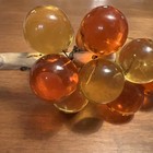 Vintage 1960 s Mid Century Lucite Acrylic Amber Yellow Grapes Cluster Stem Bunch