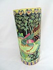 Vintage Chinese Hand Painted Porcelain Flower Vase   Stamped On Bottom