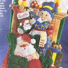 Vintage Bucilla Felt Stocking Kit   The Claus  Christmas Eve 83972   Santa   Mrs