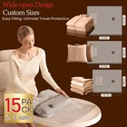 15 Pack Compression Bags  Travel Vacuum Storage  Rechargeable Pump  Grey