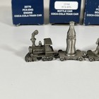 Vintage Coca Cola Pewter Train Set Engine Bottle Bear Caboose W  Original Boxes
