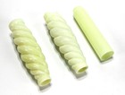 3 Vintage Uranium Glass Lamp Parts One Has Chips On End