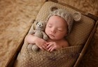 Newborn Baby Bear  hat Set Girl Boy Photography Prop Photo Crochet Knit Costume