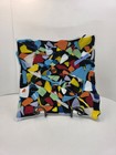 Hand Blown Art Glass Decorative Tray Confetti Mosaic Fused Glass Square Dish 11 
