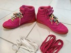 Reebok Women   s High Top 30th Ann  Classic Freestyle 80s Us7 Fuchsia Rainbow
