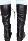 Adult Unisex Matte Black Professional Wrestling Halloween Cosplay Costume Boots