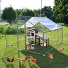 10x 10 Ft Metal Chicken Coop Chicken Run Backyard Hen House Poultry Habitat Cage