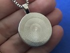 Rare Archangel St Michael Saint Medal Necklace Pendant Angel Glass Dome 26   