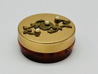 Vintage Collapsible Telescoping Amber Travel Cup And Pill Holder By Gold Tone