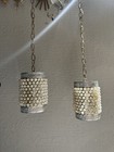 Vintage Hollywood Regency Double Swag Hanging Marble Resin Vanity Fixture