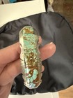 Turquoise And Solid Silver Feather Cuff Navajo  