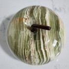 Onyx Carved Polished Solid Natural Stone Apple Paperweight W copper Stem 2 5  