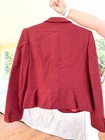 Vintage Handmacher Women   s Red Wool Blazer Button Front Lined Pockets Short