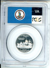     2000-s Virginia 90  Silver Washington Quarter   Pcgs Pr69dcam State Flag Label