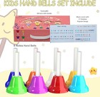 Hand Bells  8 Note Musical Handbells Set With 17 Songbook Toy    