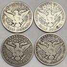 Lot Of 4 1915-d Barber Half Dollars  Details