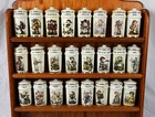 Vintage Hummel Spice Jar Set Of 24 With Wooden Rack