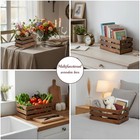 Set Of 6 Rustic Wood Crates  Nesting Storage Boxes W  Handles  Farmhouse