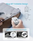 European Travel Plug Adapter  Foldable International Power Plug With 2 Ac Outlet