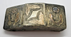 Vintage Mexico Sterling Silver Belt Buckle Floral Two Tone Hand Tooled 2 5 