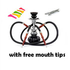 Hookah 2 Hose Glass Water Pipe Complete Personal Smoking W  Free Mouth Tips