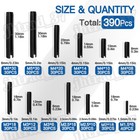390pcs Roll Pin Assortment Set Slotted Spring Pins Split Dowel Tension Roll Pins