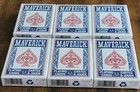 Lot Of 6 Maverick Standard Face Poker Size Playing Cards  blue  New Sealed Decks