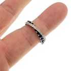 1 50 Ct Round Cut Natural Sapphire   Diamond Wedding Ring 14k White Gold