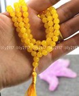 Tibet Buddhist Brazil Natural Topaz 108 Prayer Beads Mala Bracelet Necklace