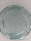 Vintage 4 5 Inch Blue Round Glass Ashtray With Sunstar Pattern