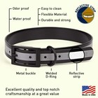 Dogline Biothane Reflective Waterproof Dog Collar Strong Coated Nylon Webbing