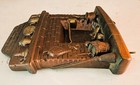 Vintage 1940s Chalkware Colonial Fireplace Wall Hanging - Key Rack holder Plaque