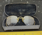 Antique Artcraft 1 10 12k Gold Filled Glasses Wire Rim Frames W  Case 20 1 Grams