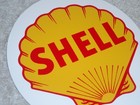 Vintage  shell Motor Oil  5 5  Porcelain Metal Lubester Gasoline Sign Pump Plate