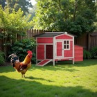 Outdoor Chicken Coop Rabbit Hutch Wooden Hen House W  Nesting Box   Tray Poultry