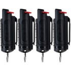 4 Pack Police Magnum Pepper Spray 1 2oz Black Molded Keychain Defense Security